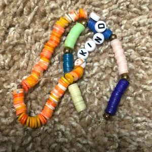 Two clay bead bracelets